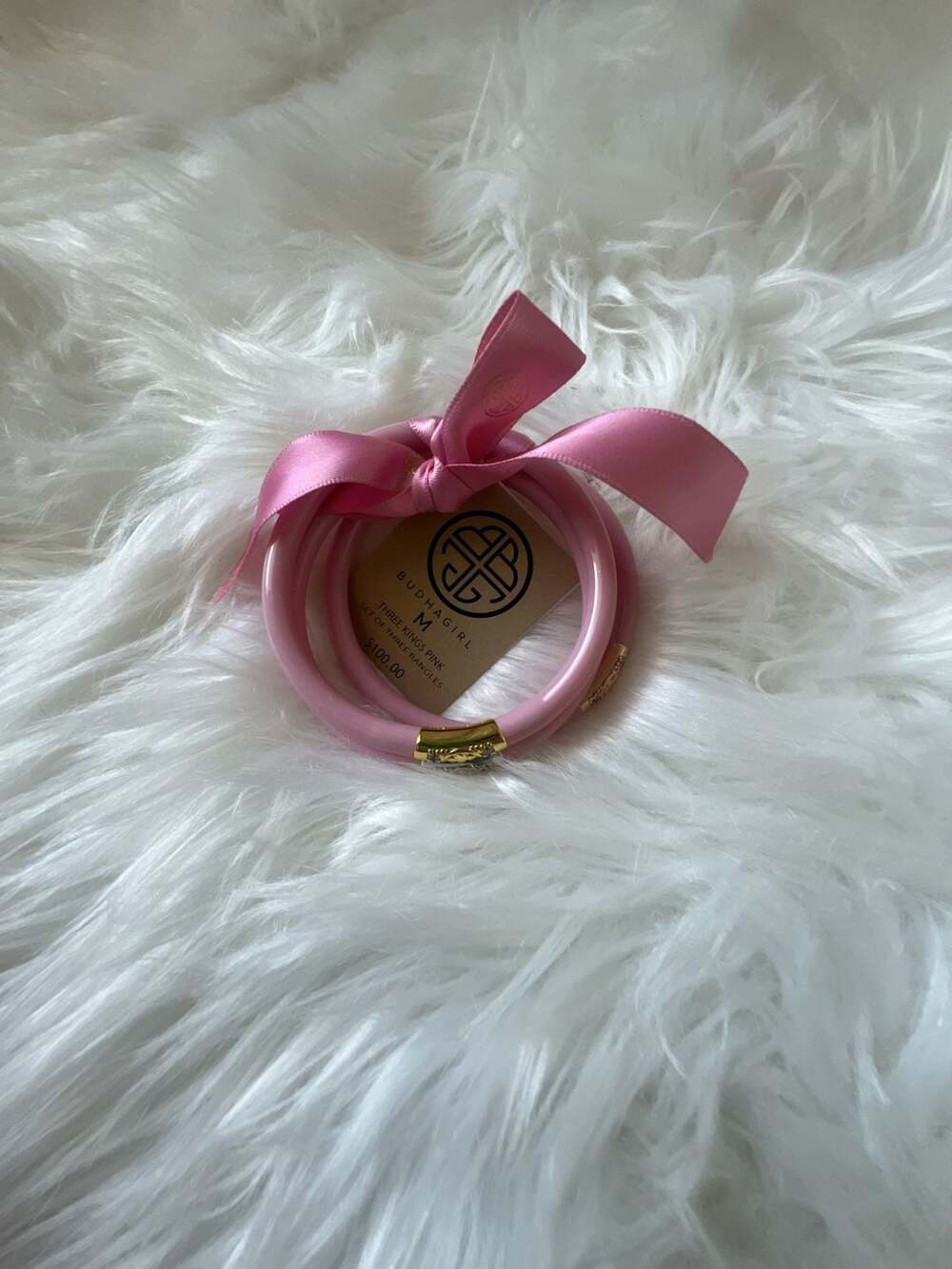 Budhagirl Three Kings Pink Set of Three Bangles Size M
